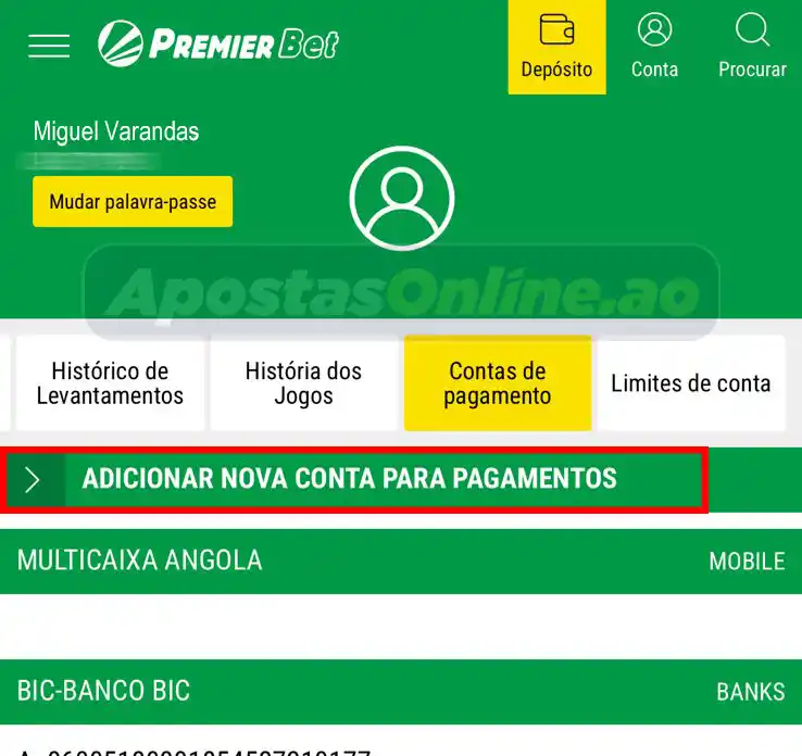 Como Levantar Dinheiro na Hora com a Premier Bet Angola (Transferência Bancária Automática)Com a nova funcionalidade de Transferência 