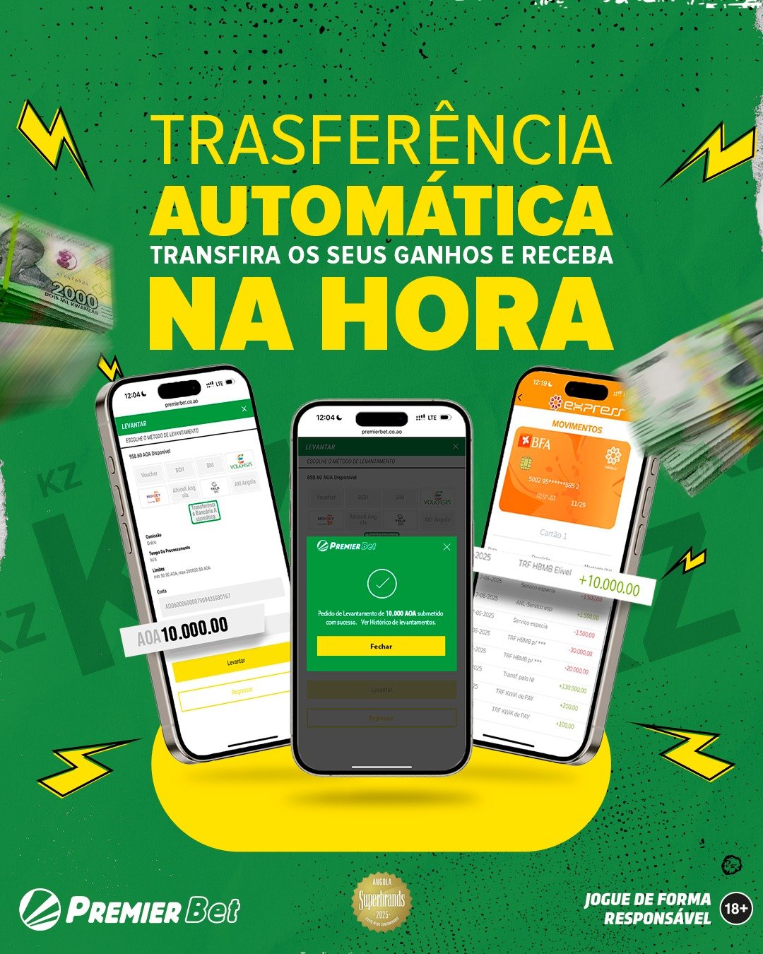 Como Levantar Dinheiro na Hora com a Premier Bet Angola (Transferência Bancária Automática)Com a nova funcionalidade de Transferência